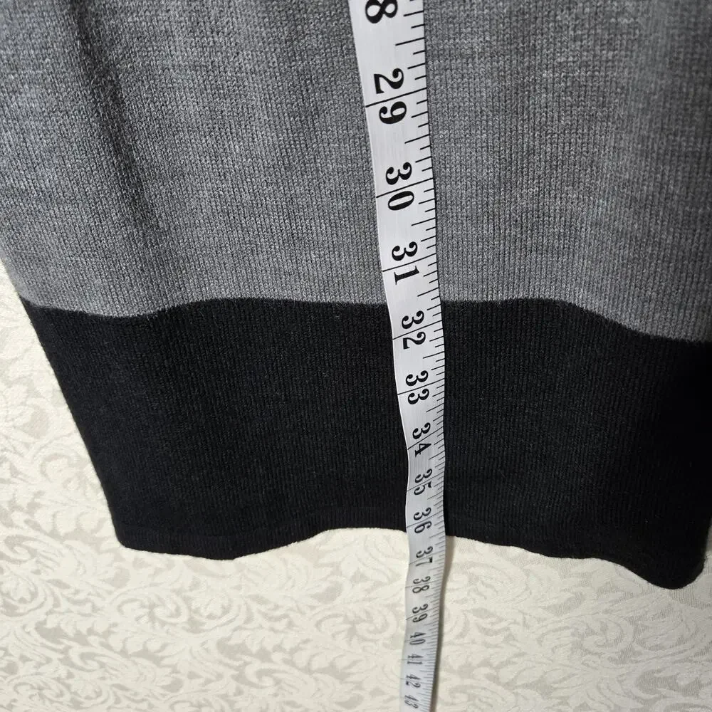 Marisa Christina Longline Cardigan Sweater sz 1X Gray Black Attached Tank Career